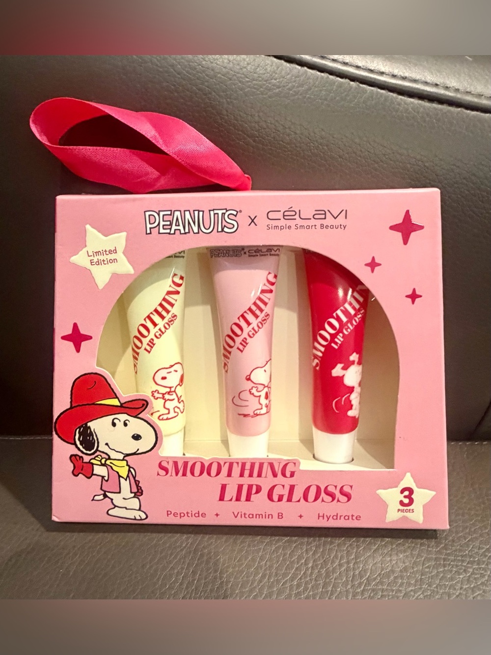 Peanuts x Célavi Pink Smoothing Lip Gloss Trio